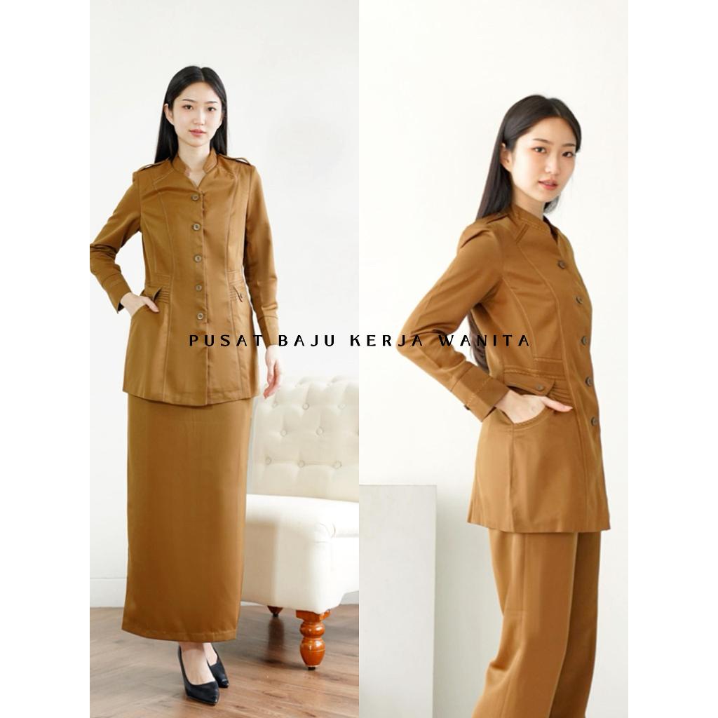 B&V Blazer PNS ASN Seragam PNS Pemda Baju Dinas Setelan Jas PDH Wanita - 7003 PEMDA ACEH
