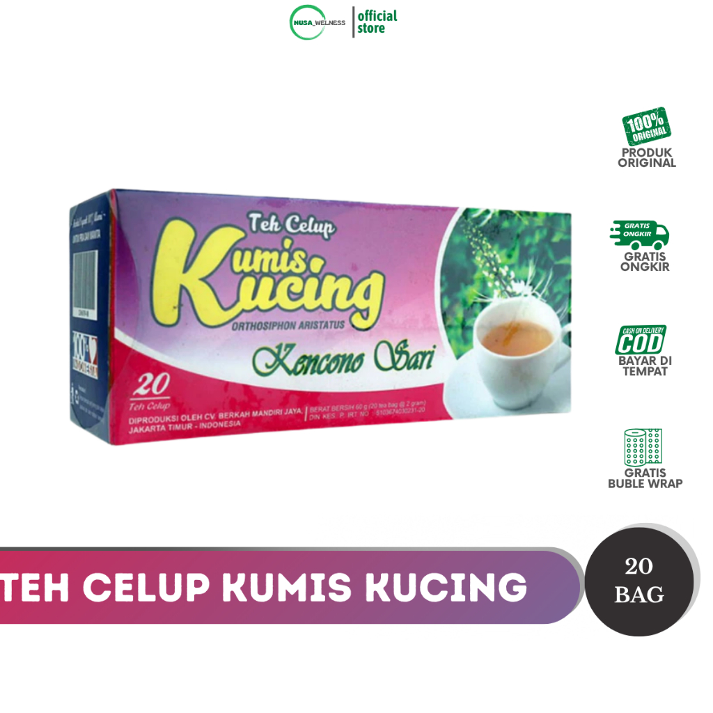 

TEH CELUP KUMIS KUCING – teh herbal alami | bantu atasi batu ginjal & saluran kemih | peluruh urine | minuman kesehatan harian | original 100% | bisa COD