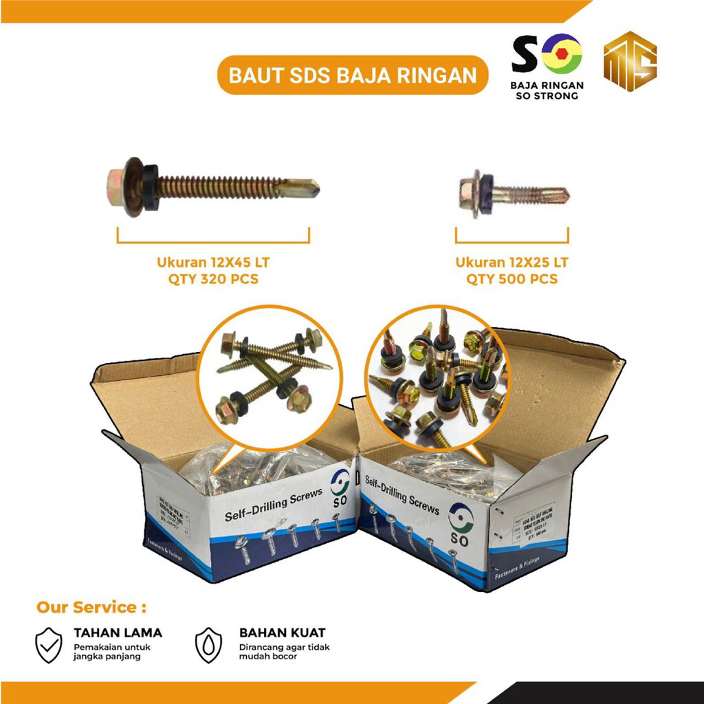 [BAUT BAJA RINGAN "SO"] Baut Roofing/ Baut Baja Ringan medan/ Baut Medan/ Baut Seng/ Baut Rangka Baj