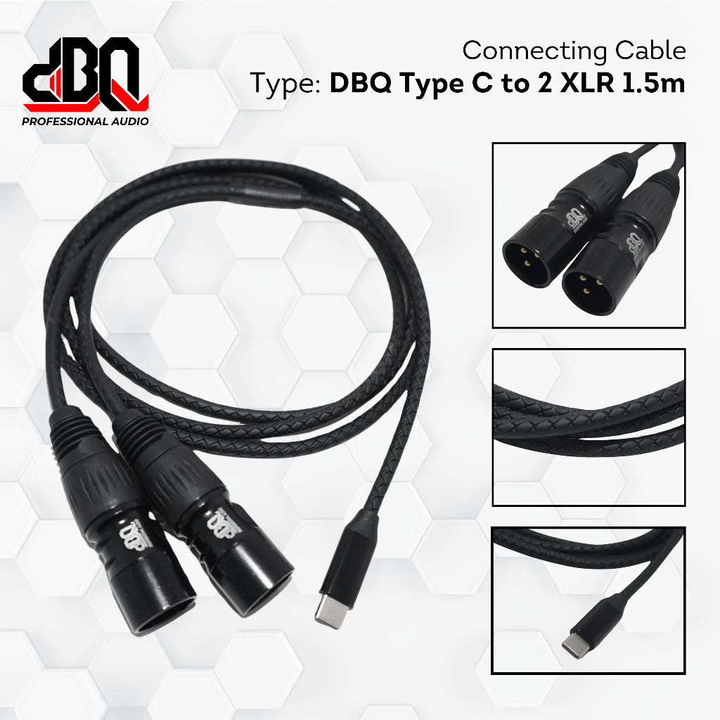 JACK AUDIO HP KE MIXER DBQ  Type C 1.5 XLR JACK TIPE C TO 2 CANON MALE ORIGINAL DBQ