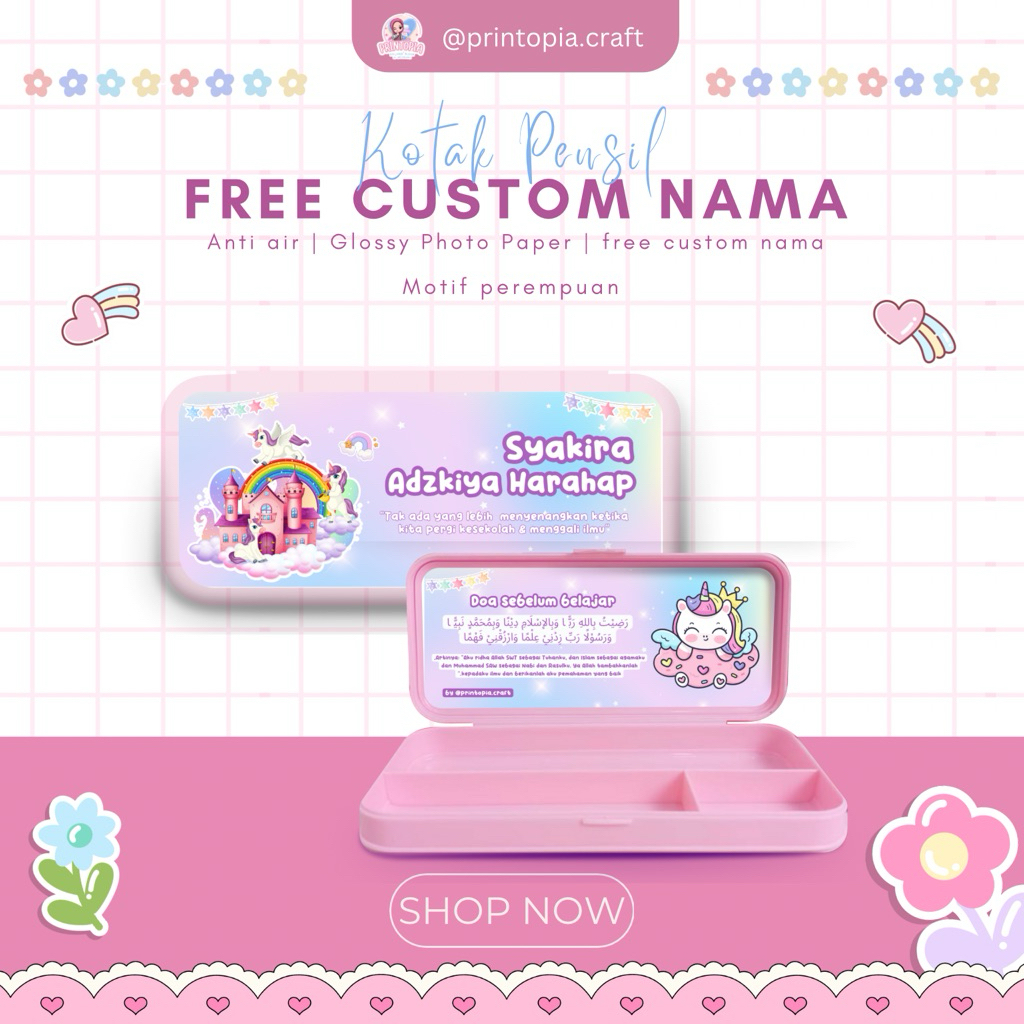 

KOTAK PENSIL CUSTOM | FREE CUSTOM NAMA