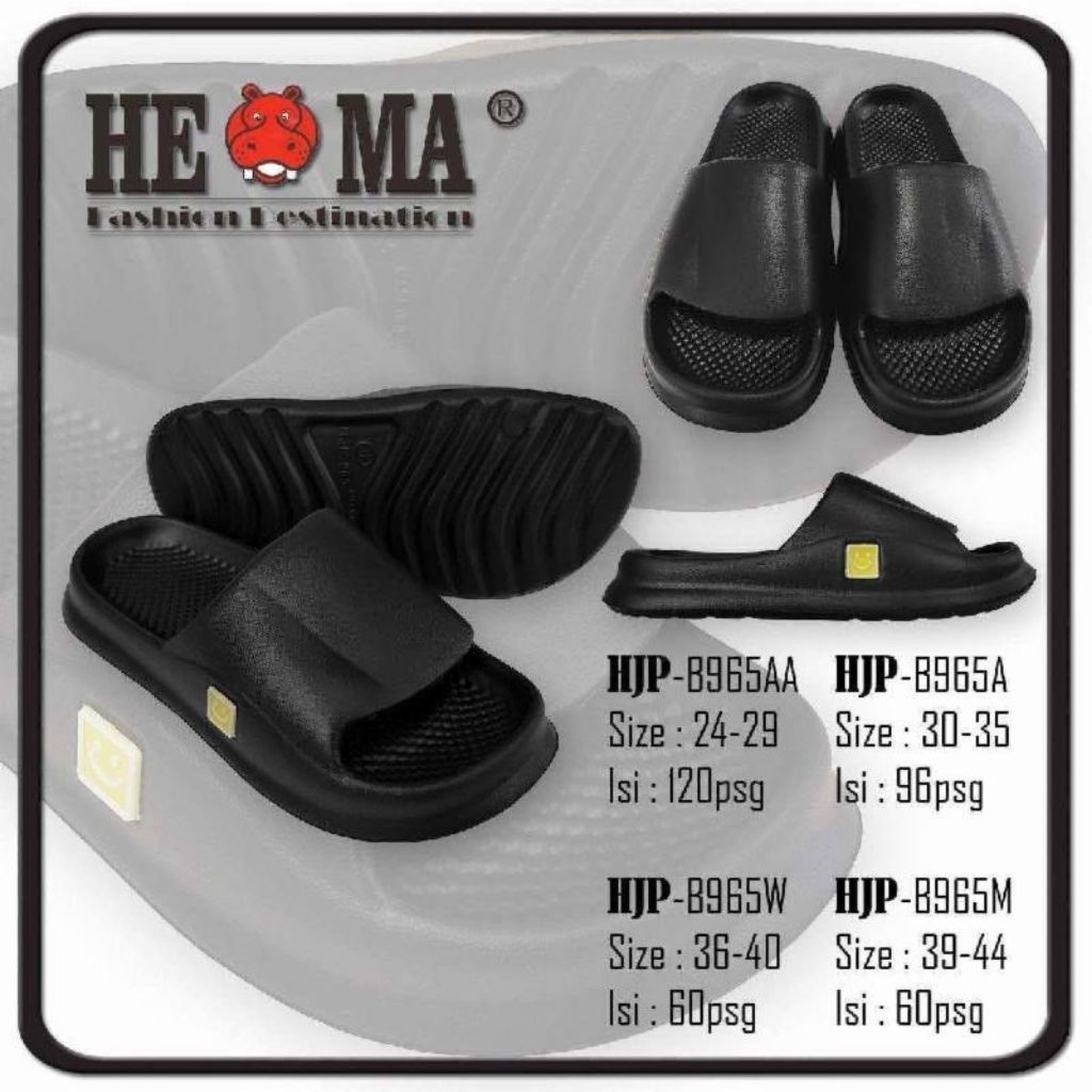 [GROSIR] Sandal Hema HJP-B965 Slide Tebal Polos Kasual – Ukuran 24–40