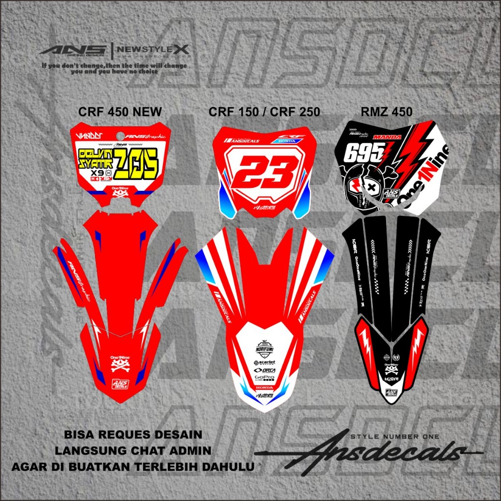 Stiker Papan Nomor Dan Sticker Spakbor Depan CRF 150l Spakbor Crf 450 New Stiker Decal Papan Nomer R