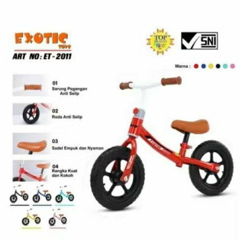 Sepeda Balance Bike Premium Pushbike Push Bike Anak ORIGINAL EXOTIC PACIFIC AVIATOR IORA PMB BANDUNG