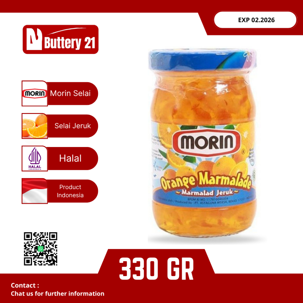

MORIN ORANGE MARMALADE 330 GR/MORIN SELAI JERUK 330 GR/SELAI MORIN JERUK 330 GR/SELAI MORIN ORANGE MARMALADE 330 GR