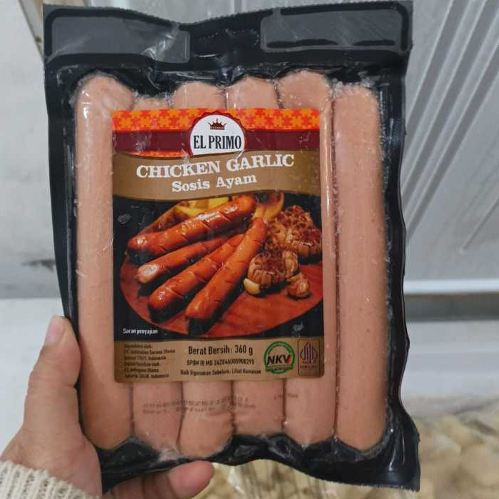 

Sosis El Primo Chicken Garlic 360gr isi 6pcs