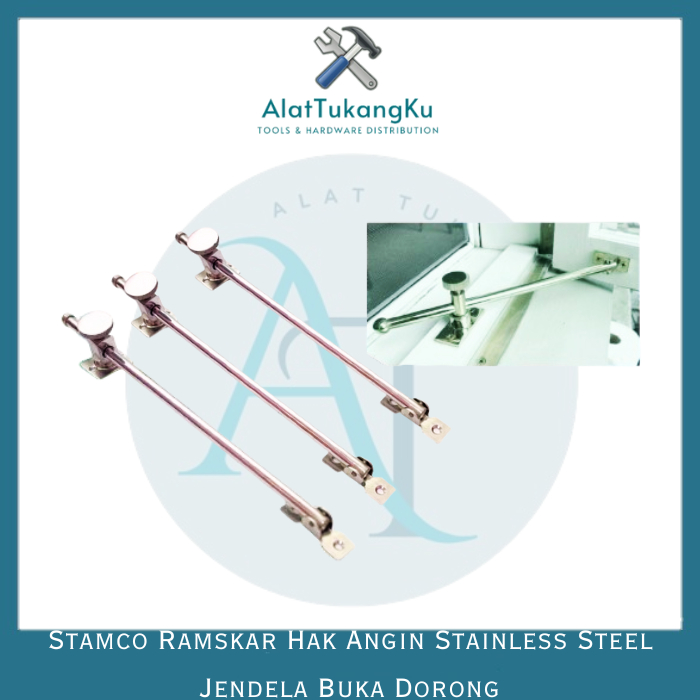 Stamco Ramskar Jendela Satin Stainless Panjang 25 cm / Lamskar Jendela Stainless Steel Powder Coatin