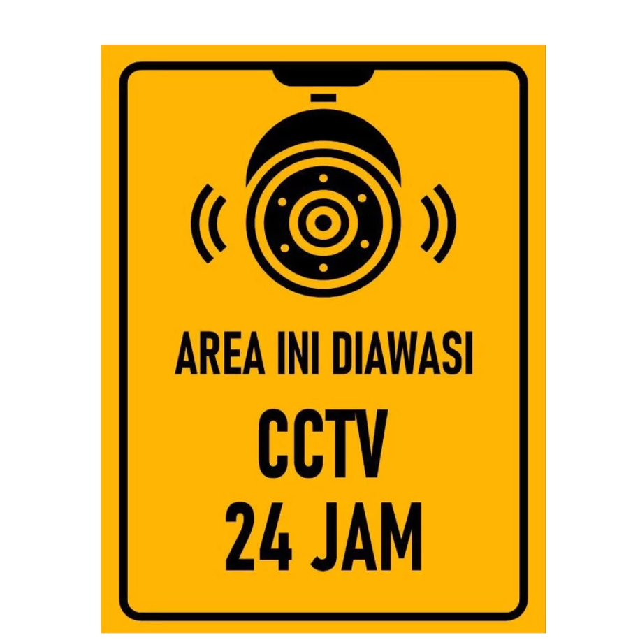 

STIKER CCTV2 15x20 cm 24 JAM AREA PANTAUAN DIPANTAU DIAWASI CAMERA