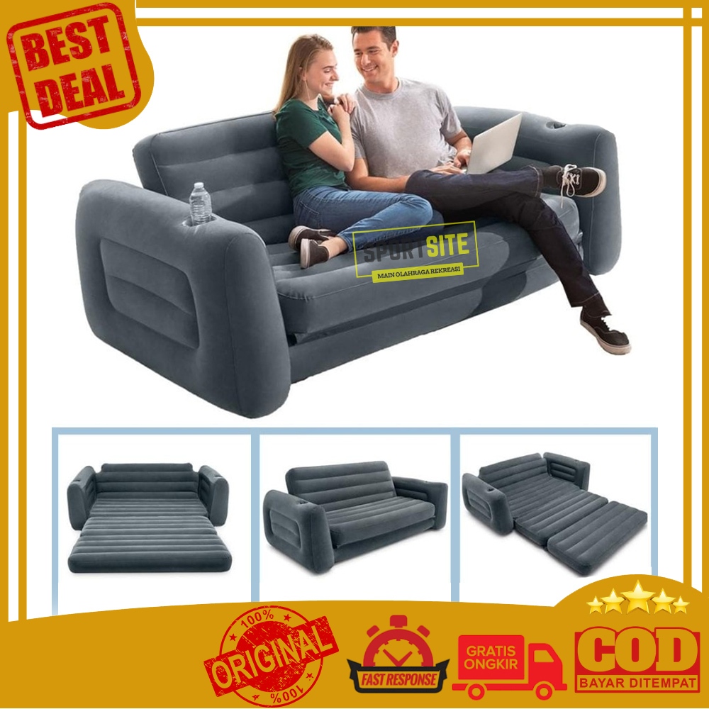Intex Sofa Bed Pull Out 2 in 1 Matras Tidur Santai Relaksasi Kursi Kasur Udara Sofa Angin Lipat Air 