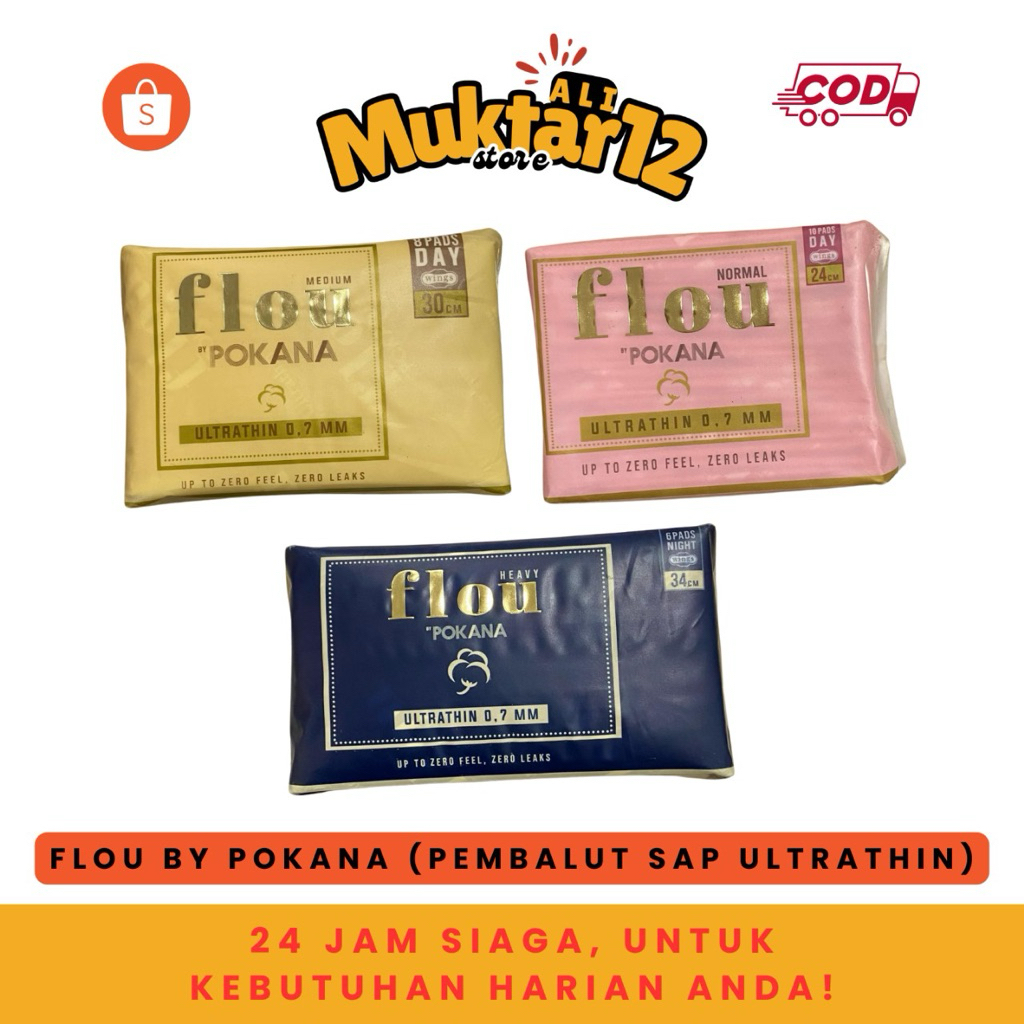 FLOU by Pokana (Pembalut Ultrathin 0,77mm) | Pembalut Lembut Wanita by Pokana