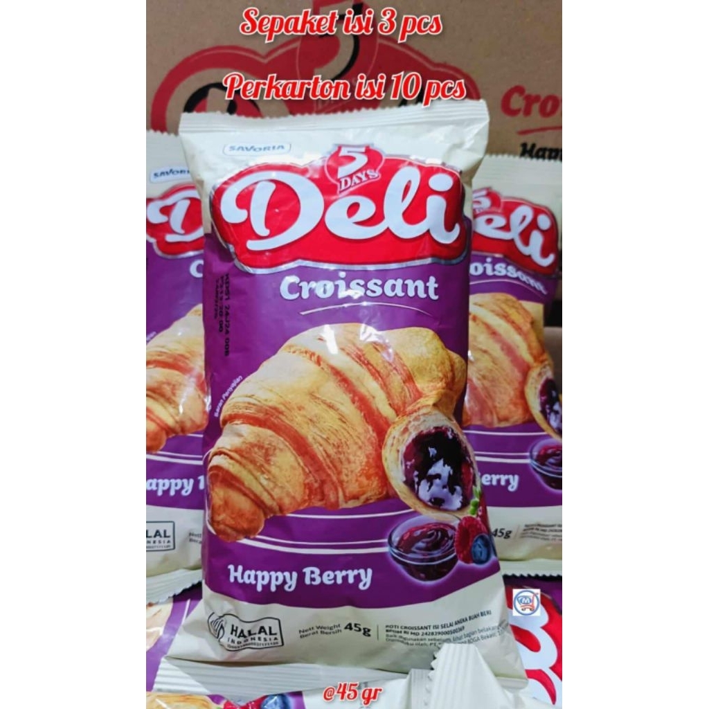 

Deli Croissant happy berry Sepaket isi 3