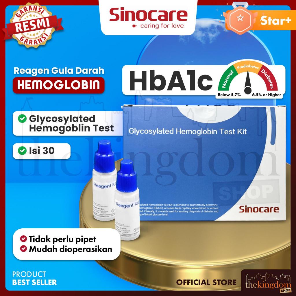 Sinocare PCH-50 Glycosylated Hemoglobin HbA1c Test Kit /30 Refill Strip Reagen Tes Cek Gula Darah Re