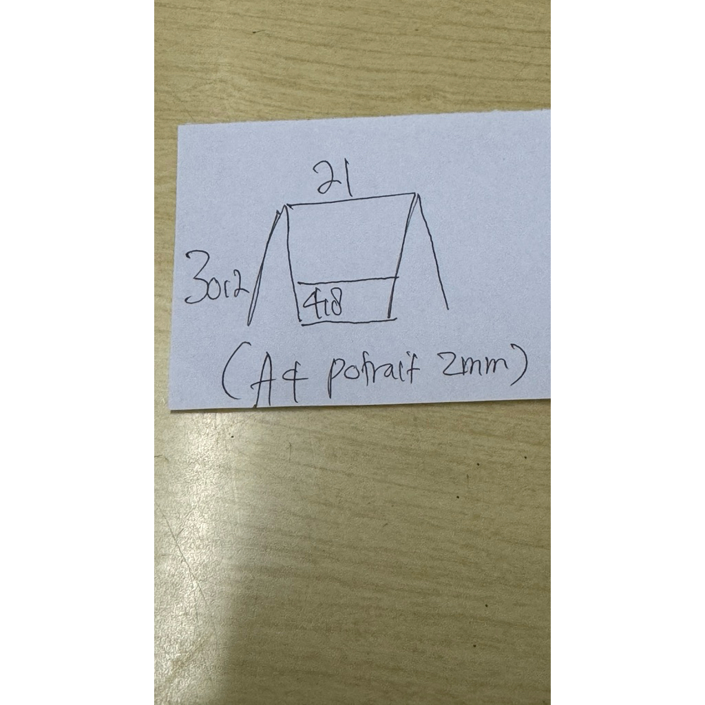 

AKRILIK TENT CARD SEGITIGA 2MM UK A4 POTRAIT 30 x 21 CM
