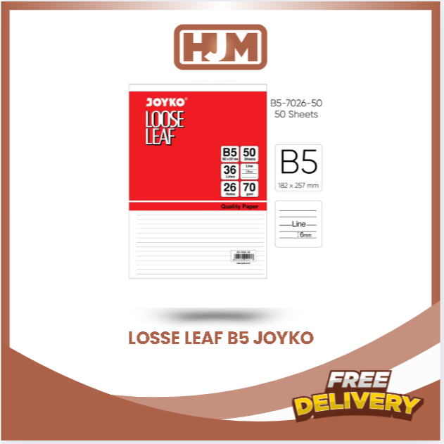 

LOOSE LEAF JOYKO B5 50 LEMBAR