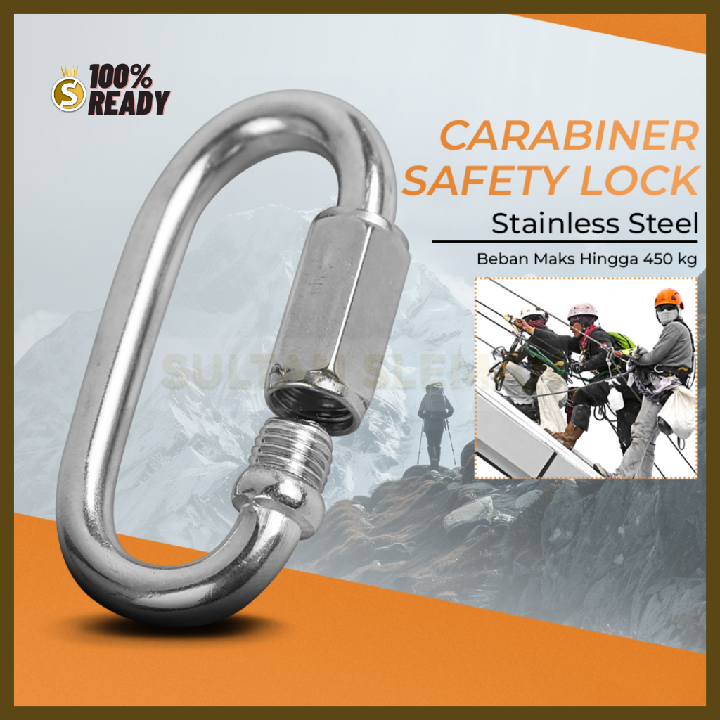 Carabiner Stainless Steel / Pengunci Carabiner Safety / Carabiner Hammock / Carabiner Climbing