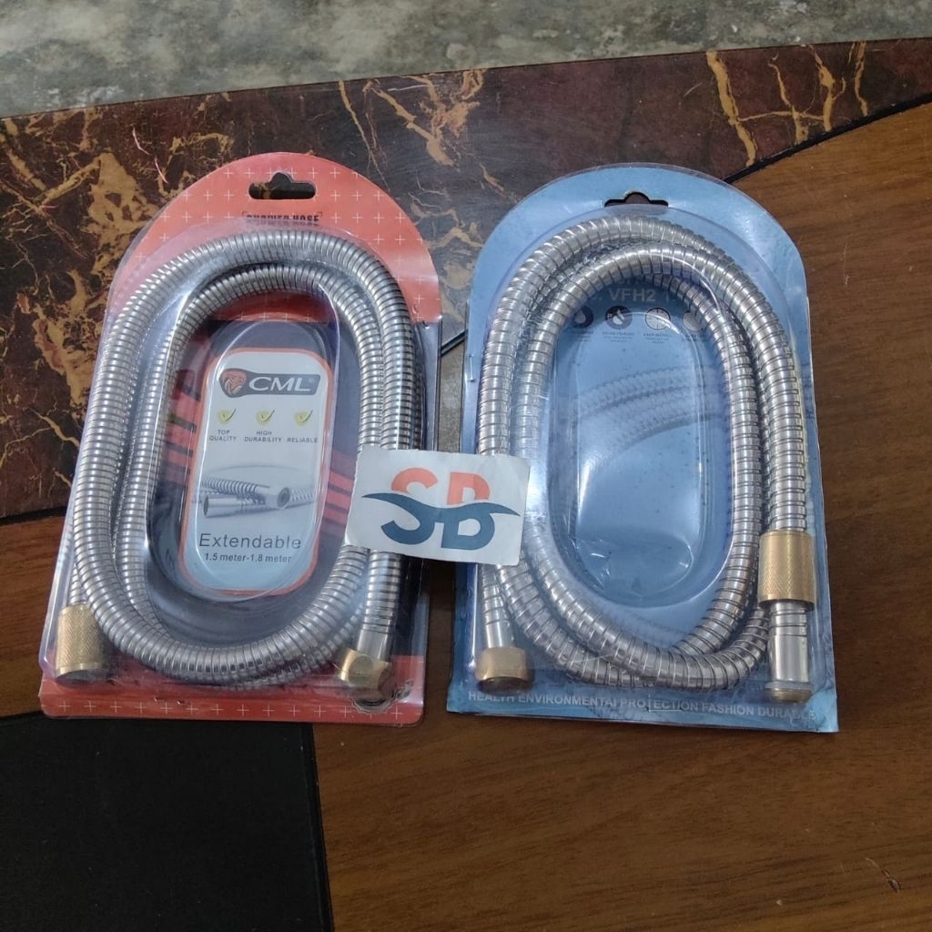 Selang shower bidet /  selang fleksibel stainless / selang fleksibel stainless drat kuningan 1,5m / 