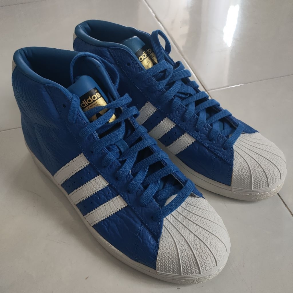 Preloved Sepatu Adidas Superstar Pro model: High top Biru 100%BNIB ORI