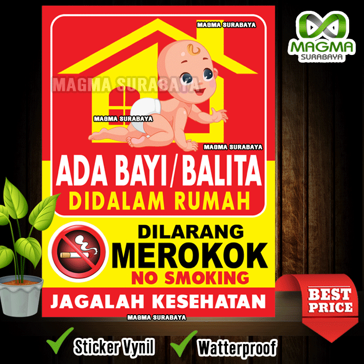 

Stiker Ada Bayi di dalam rumah - dilarang merokok di area ini - harap tidak merokok di area ini