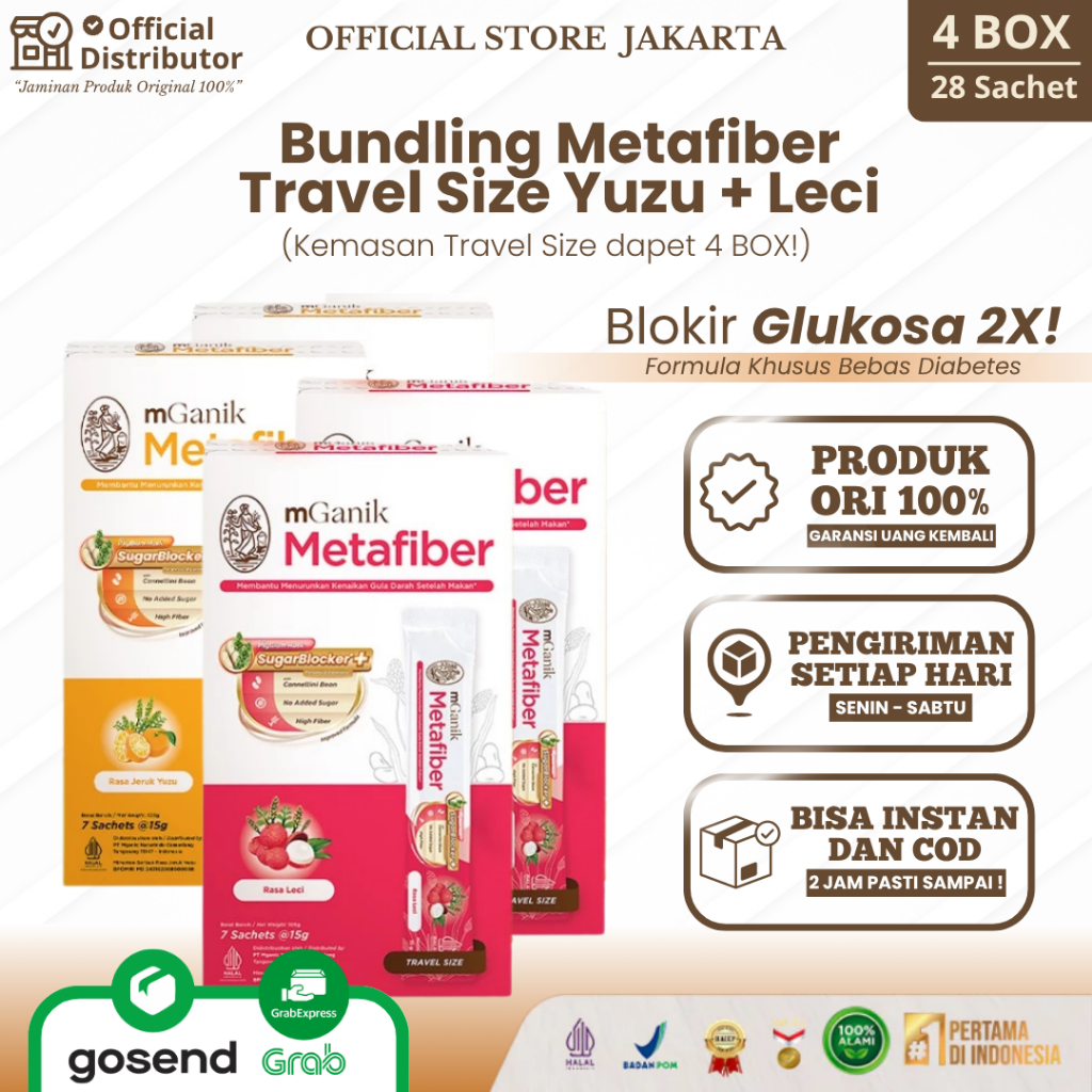 

[BEST SELLER] mGanik Metafiber Rasa Yuzu Dan Leci 1 Box 7 Sachet