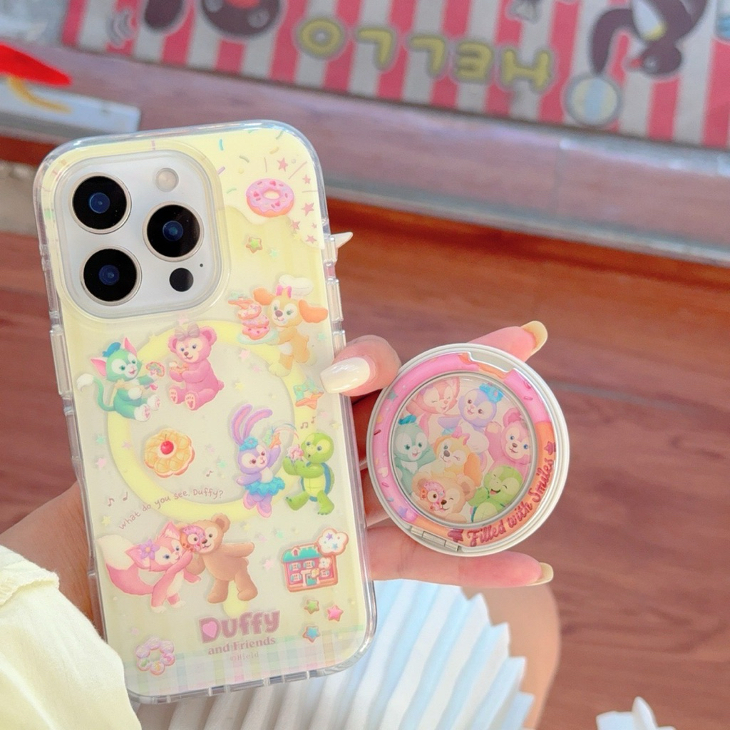 Duffy and Friends Magsafe Magnetic Ring Holder Case Iphone 13 14 15 16 Pro Promax | BONBONCASE.ID