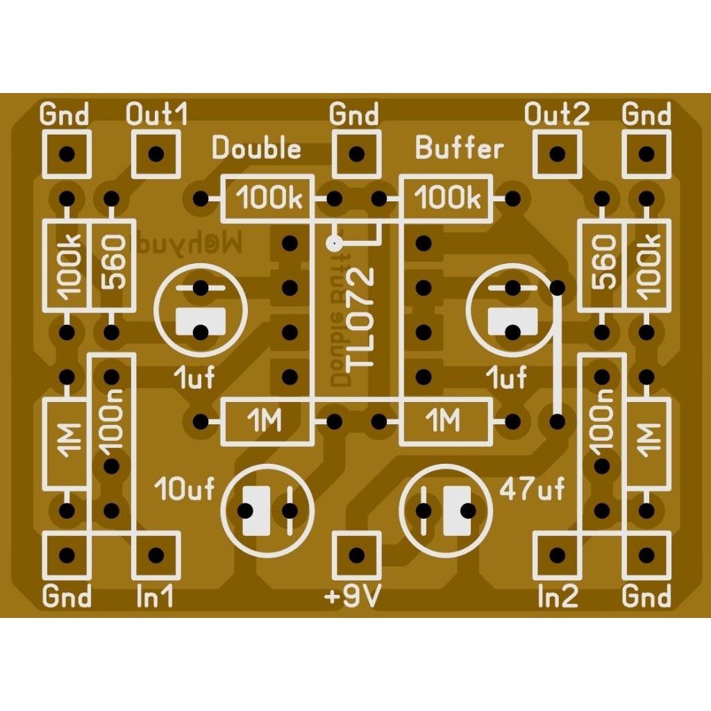 PCB EFEK GITAR DOUBLE BUFFER