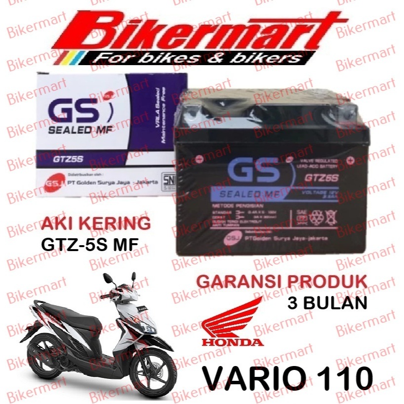 Aki Motor Honda Vario 110 GTZ5S Accu Kering MF