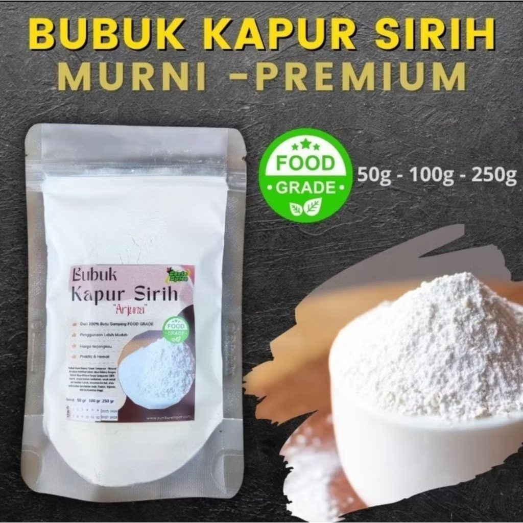 

Kapur Sirih Bubuk Alami Lalsium Hidroksida (Ca(OH)2) 100 gr