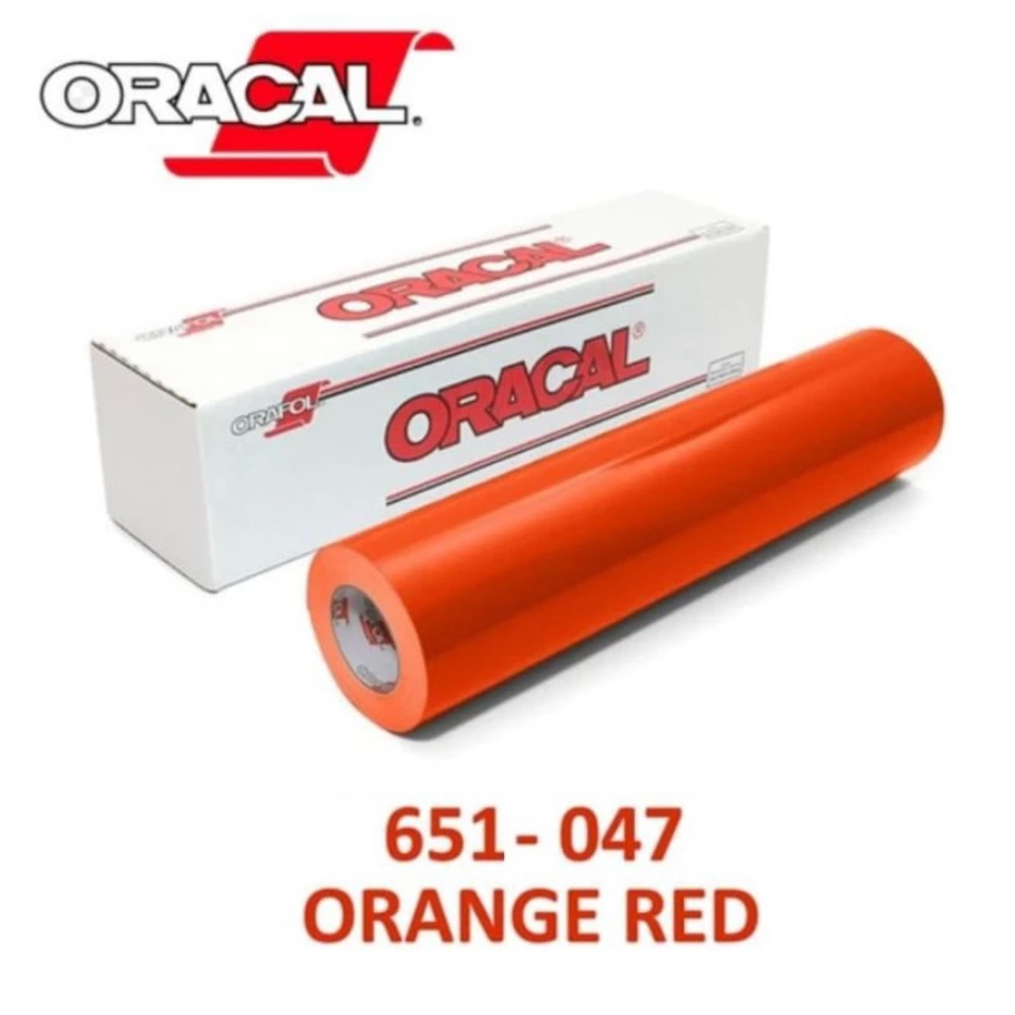 STIKER ORACAL 651 047 ORANGE RED GLOSSY / MATTE DOFF uk 5 cm x 120 cm