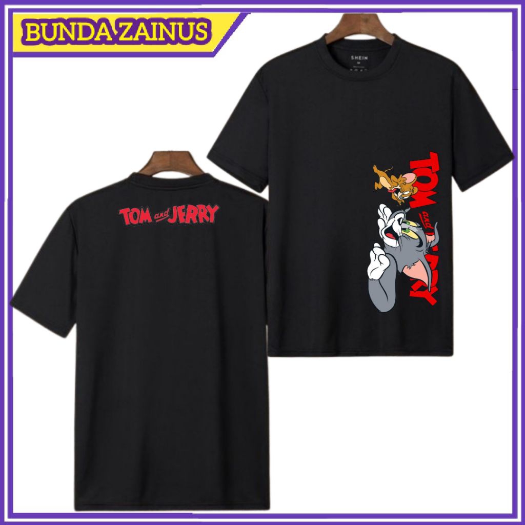 T-Shirt Kaos TOM AND JERRY Cotton 30s Ukuran Anak Dan Dewasa Kaos Atasan Keluarga Unisex