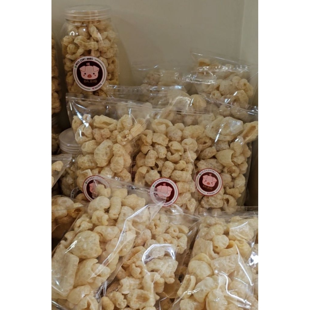 

Kerupuk KULIT BABI (NON HALAL) CHICARON DOROKDOK BABIQ KEMASAN PLASTIK, NETTO 90 GRAM