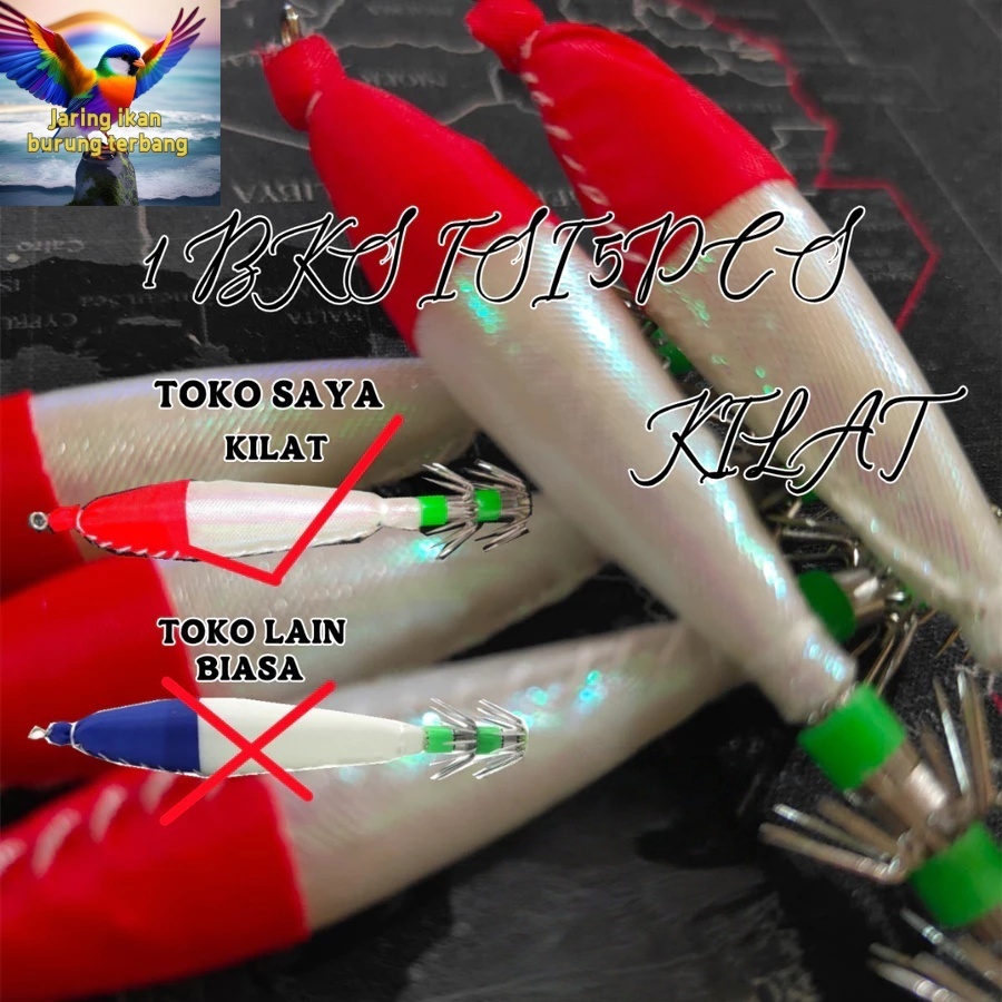 Umpan Cumi Cumi Terbaik Apollo-Squid Jig Seawood - 5 Pcs isi 1 Bks