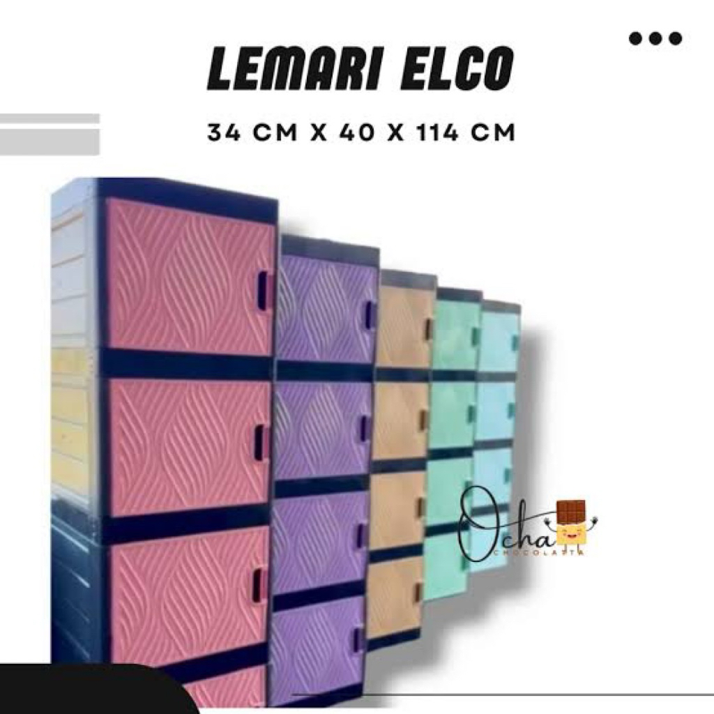 Lemari elco mini 4 susun warna 34x40x114cm elegant viral