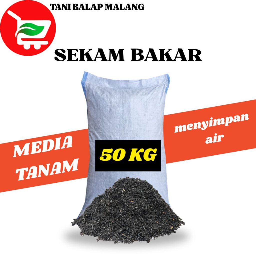 TANI BALAP MALANG 87 Arang Sekam Karungan 50 Kg / Netto: 10 Kg / Media Tanam / Filter Air / Grosir