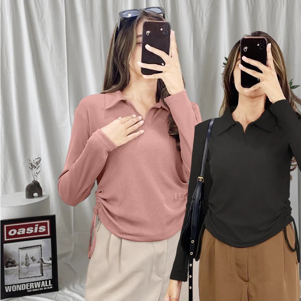 POLO KERAH TALI SERUT SAMPING KAOS BERKERAH