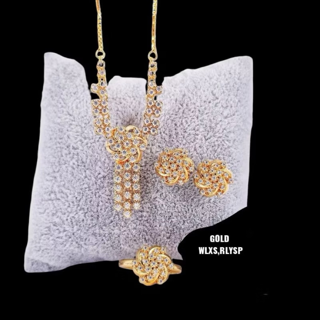 replika berlian medan lapis mas 22k cantik mewah produk vier bahan rhodium premium