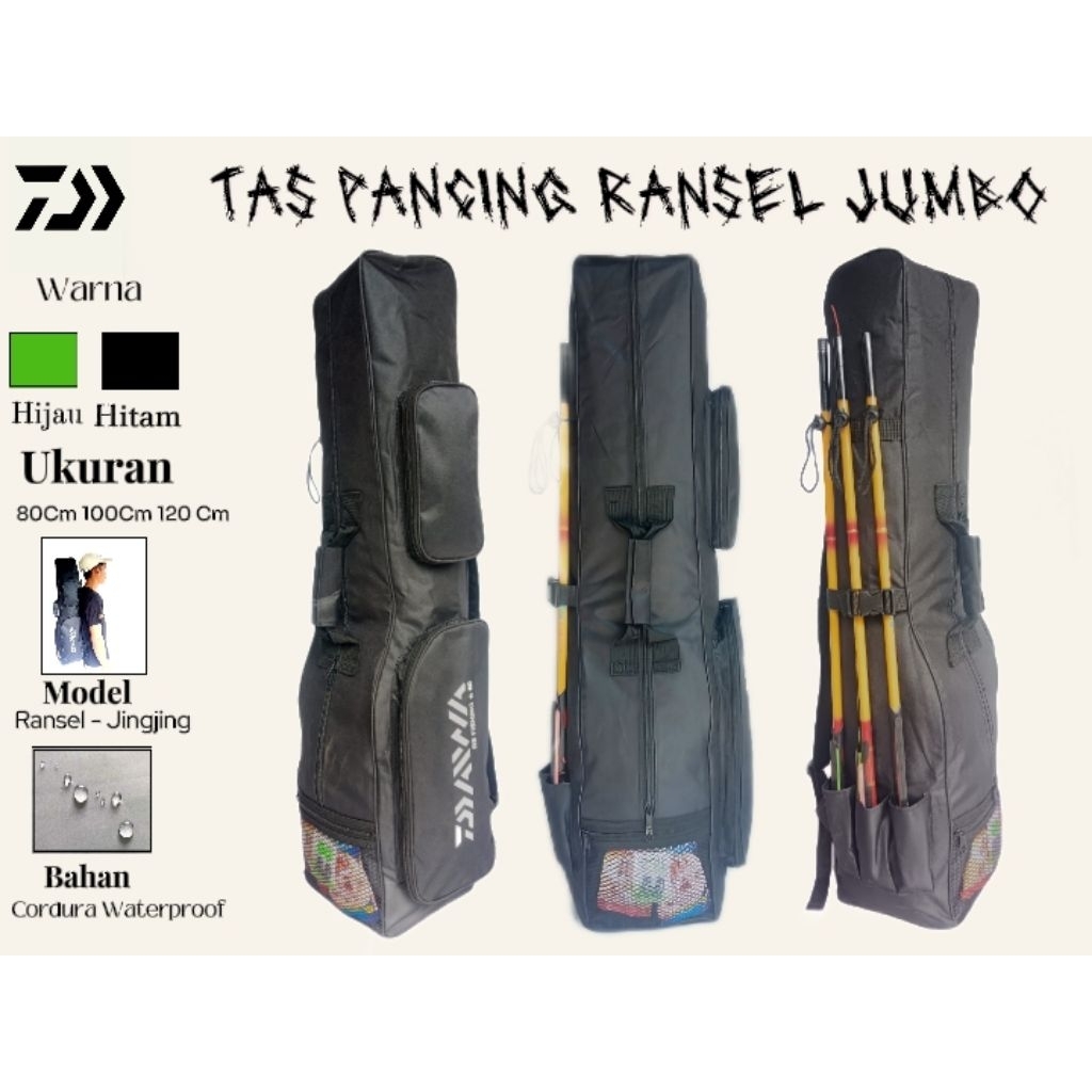Tas Joran Pancing Jumbo Ransel Daiwa JST 80Cm 100Cm 120Cm