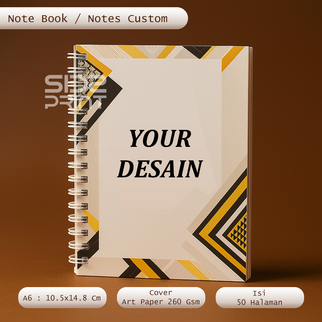 

SidsPrint Notebook A6 Custom Spiral – Buku Catatan Souvenir Kantor, Isi 50 Lembar