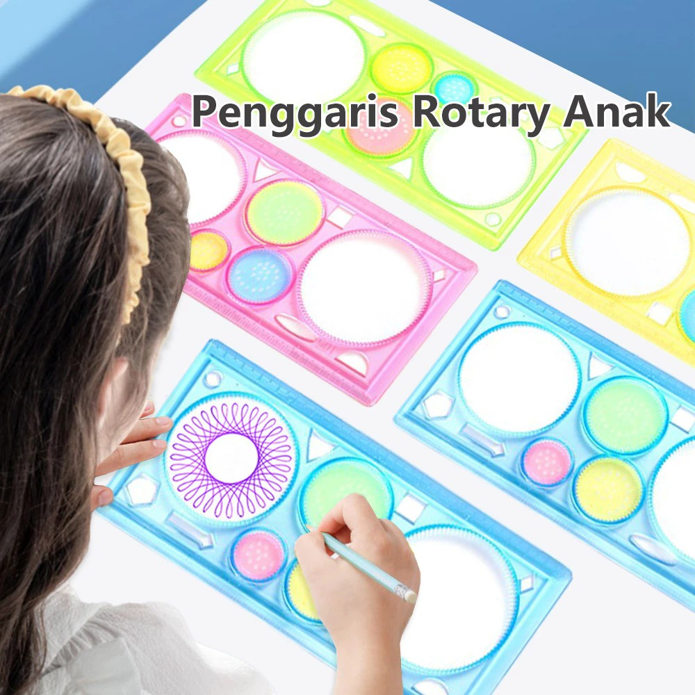 [ATMS] Penggaris Rotary/Penggaris Ajaib/Garisan Rotary bunga/spirograph geometrik ruler