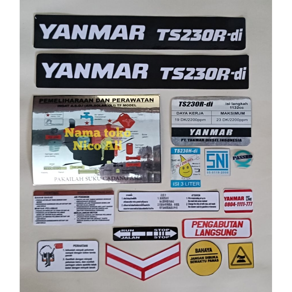 Stiker yanmar ts 230 r