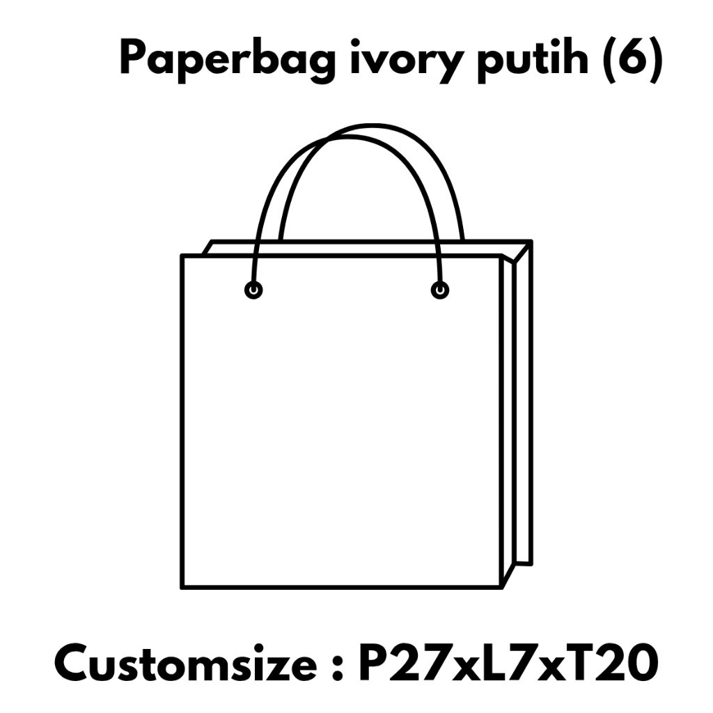 

Paper bag putih custom ukuran dan desain (Size : P27x7xT20) Cetak Sablon