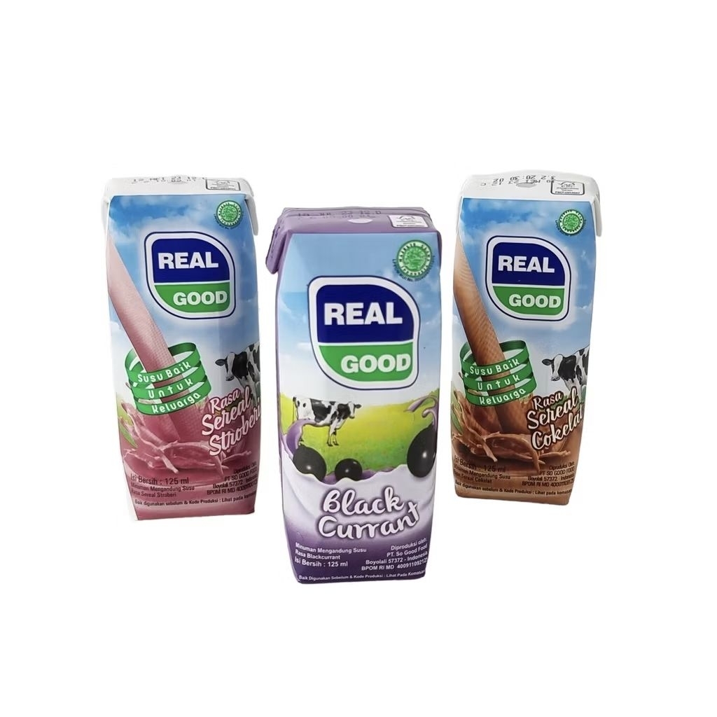 

Susu Real Good Rasa Black Current / Cokelat / Stroberi 125 ml