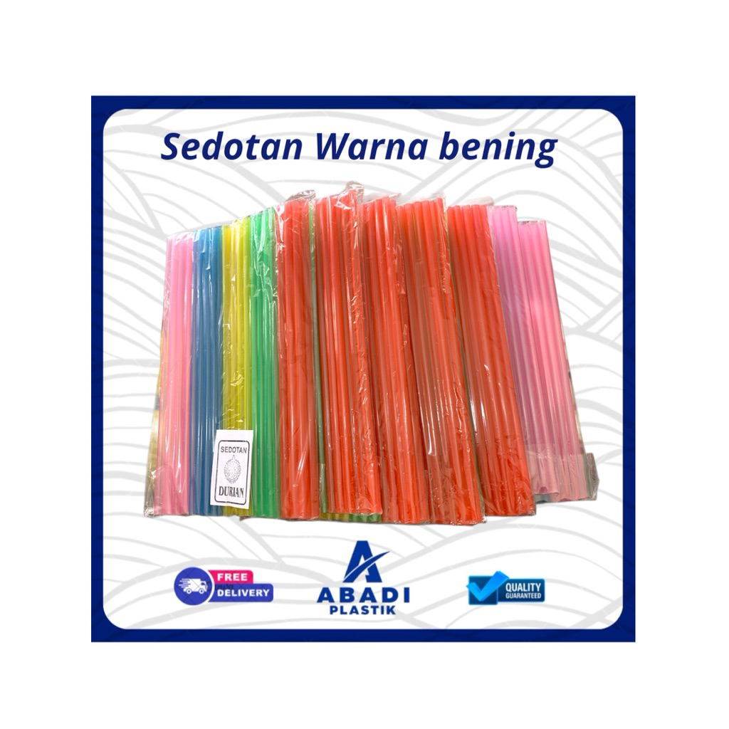 Sedotan Warna Bening / Sedotan Plastik  Bening Berwarna