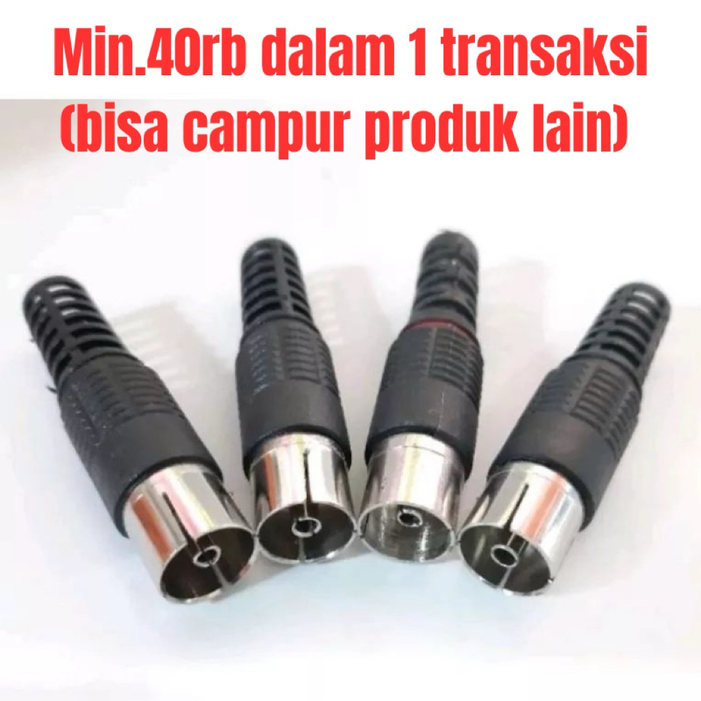Kontra Jek TV Antena Cewek - Female Plastik PVC Konektor Connector Sambungan Jack Jeck