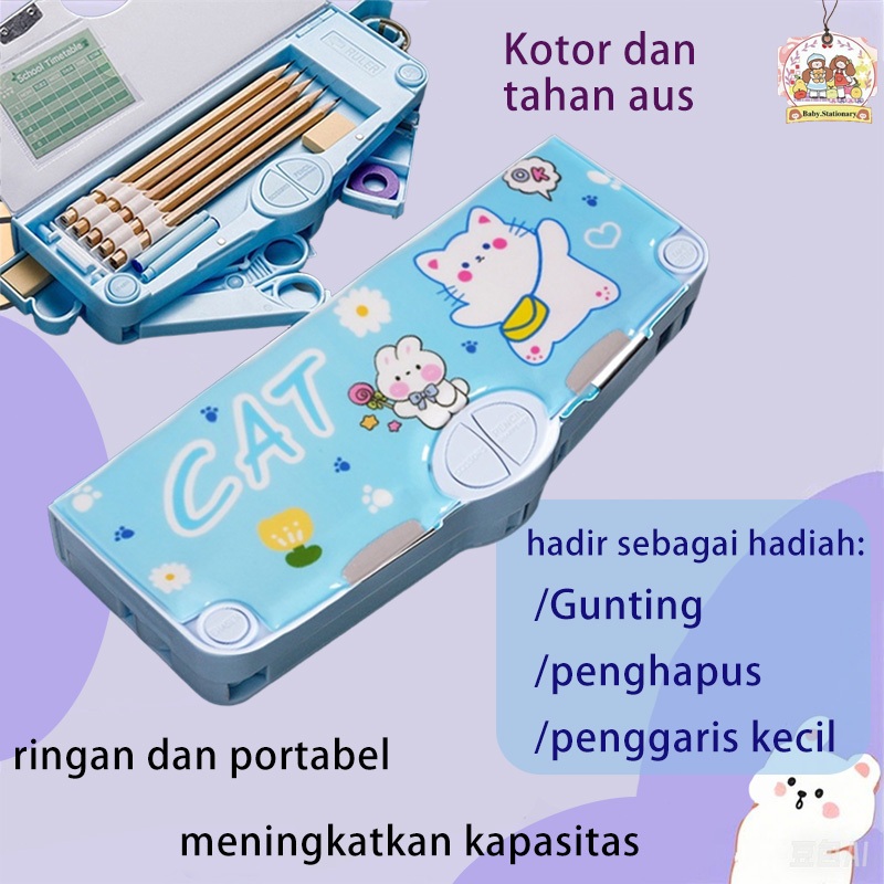 

Kotak Pensil Multifungsi Pelajar - Dengan Tombol & Kompartemen Rahasia, Desain Keren Unisex untuk Anak Laki-laki & Perempuan