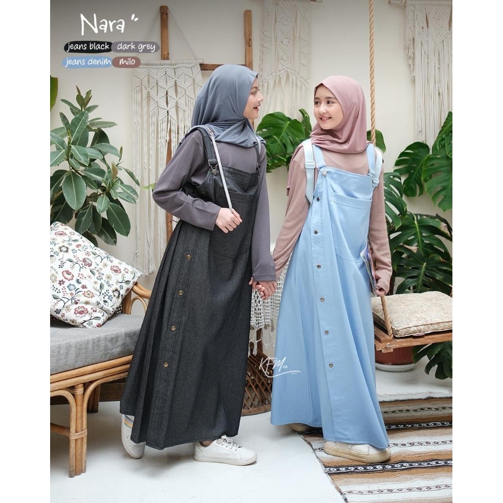 OVERALL JEANS NARA | KFM | GAMIS OVERALL| GAMIS ANAK SET BELLA | Set Bergo | Set FK | Kfm kids