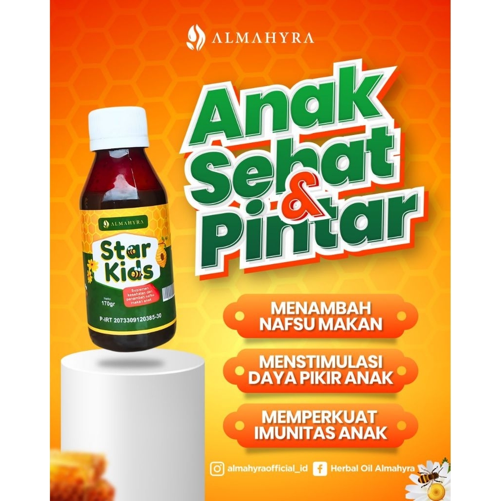

MADU ANAK STAR KIDS ALMAHYRA (170 G) PENAMBAH NAFSU MAKAN, ANAK SEHAT, ANAK PINTAR, SUPLEMEN KESEHATAN, 100% ORIGINAL