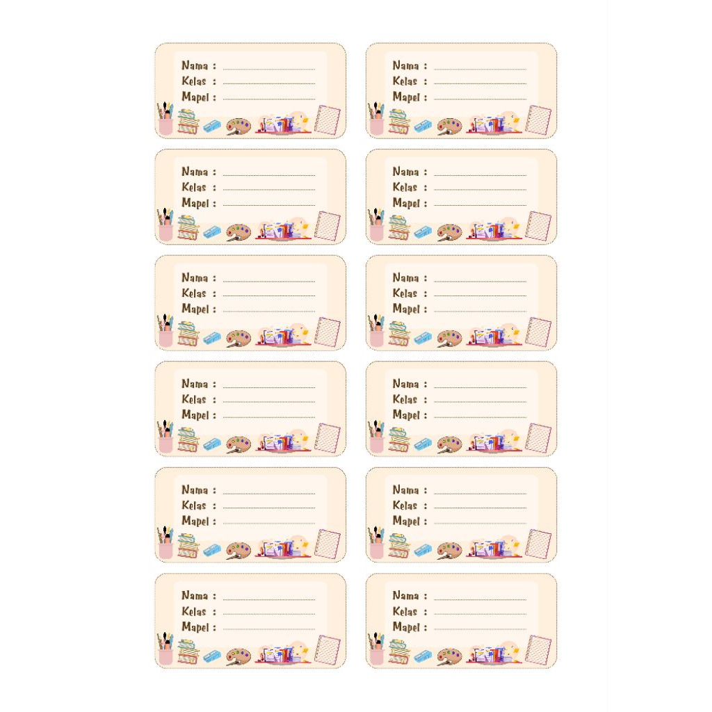

18 PCS STICKER LABEL BUKU PELAJARAN