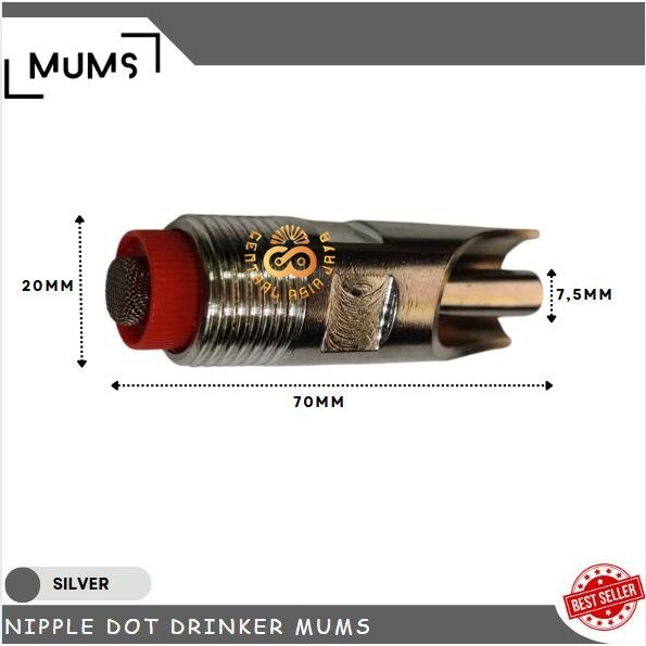 Kran Nepel Nipple Nipel Dot Alat Minum Hewan Ternak Babi Kambing Domba Otomatis Stainless Steel CAJ