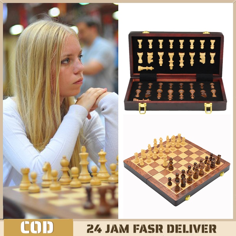 Magnetic Chess Board Game Bidak Catur Kayu Catur Kayu Internasional Catur Magnetic Catur Kayu Premiu
