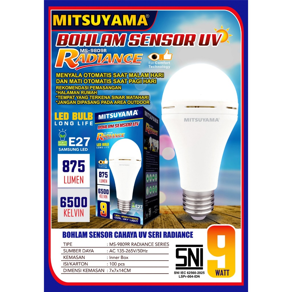 Lampu LED Bohlam Sensor Radiance Cahaya Putih 9W MS 9809R / 12W MS 9812R / 30W MS 9830R / 40W MS 984